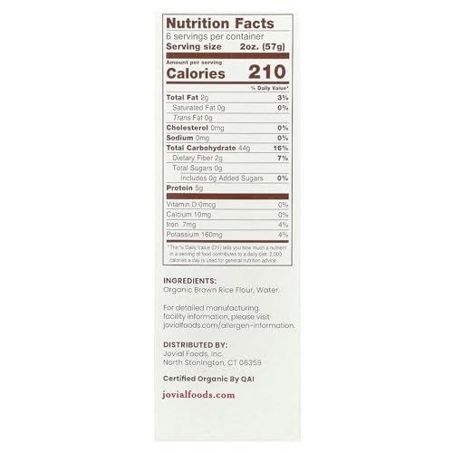 Jovial Pasta - Organic - Brown Rice - Fusilli - 12 Oz