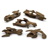 GUHIRALONA Treibholz, Aquarium Deko 5 Stück, Natürliche Wurzel Dekoration für Aquarien und Terrarien, Zufällige Formen 5-10 cm, Geeignet für Fischverstecke und Moosgestaltung
