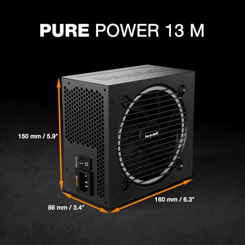 Image of be quiet! Pure Power 13 M 750W Power Supply, 80 Plus Gold Certification, ATX 3.1 PSU, Support for PCIe 5.1 GPUs, semi-Passive 120mm be quiet! Fan, LLC Technology, Single Rail, for Overclocked GPUs
