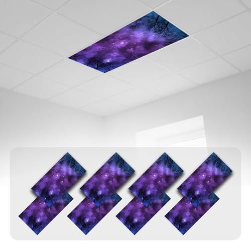 Image of 8 Pcs Fluorescent Light Covers with 80 Magnets Decorative for Classroom Ceiling Light 4 x 2 Feet Magnetic Light Covers Filter Easy Install for Office Hospitals & Home Drop Ceiling Supplies