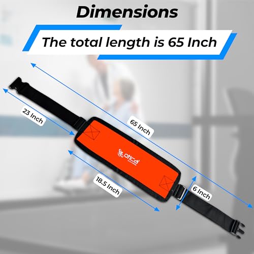 Image of OTICA Wheelchair Safety Belt, Adjustable Length - Orange Anti-Slip and Anti-Fall Wheelchair Strap Seat Belt, Extra Long Size-Suitable for Obese People (Orange, Wheelchair Safety Belt With Pad)