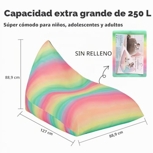 Miniatura 3 de Nobildonna Funda Para Silla De Puf De Almacenamiento De Animales De Peluche Solo Para Niños Y Adultos, Puf Extragrande Sin Relleno, Soporte Y Organizador De Juguetes De Peluche, Lona De