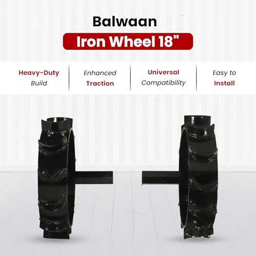 Image of Balwaan Krishi Iron Wheel 18-inch, Heavy Duty Stainless Steel, Universal Compatibility, Enhanced Traction for Agricultural Equipments
