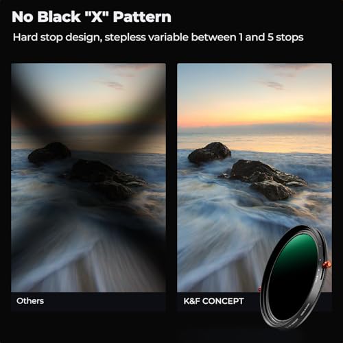 Image of K&F Concept 58mm Variable Fader ND2-ND32 ND Filter and CPL Circular Polarizing Filter 2 in 1 for Camera Lens No X Spot Weather Sealed
