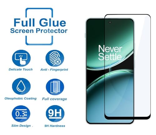 Image of Tempered Glass Screen Protector Compatible for OnePlus Nord 4 5G, Nord 3 5G with Edge to Edge Coverage and Easy Installation Kit, Pack of 1, Black
