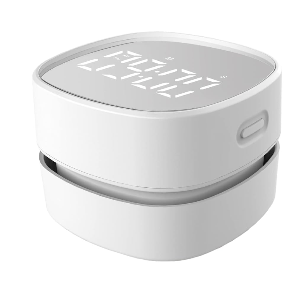 ExrpCounter Vacuum Cleaner,Mini Table dust Sweeper Energy with Digital Timer,Endurance up to 400 mins,360º Rotatable for Cleaning Rubber shavings,Crumbs Keyboard of Gifts for Kids