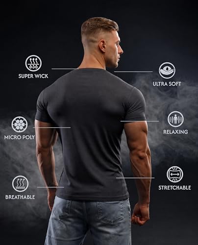 Image of Peppyzone Quick Dry Sports T Shirt for Men | Lightweight Breathable Gym T-Shirt | Regular Fit Workout Tee for Running, Training & Everyday Activewear