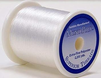 Superior Threads Monopoly Invisible Polyester Thread Clear | Monofilament sewing and quilting thread, low shine, 2200 Yard Spool