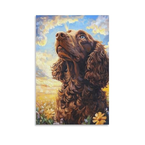 Setter irlandais décoration murale pour salon et couloir en toile 50x75 cm