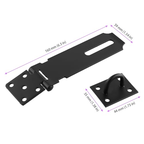 Image of HOZEON 10 PCS 5 Inch Shed Door Hasp Latch, Stainless Steel Hasp Lock,Padlock Latch Hasp for Gates, Cabinets, Doors, Closets