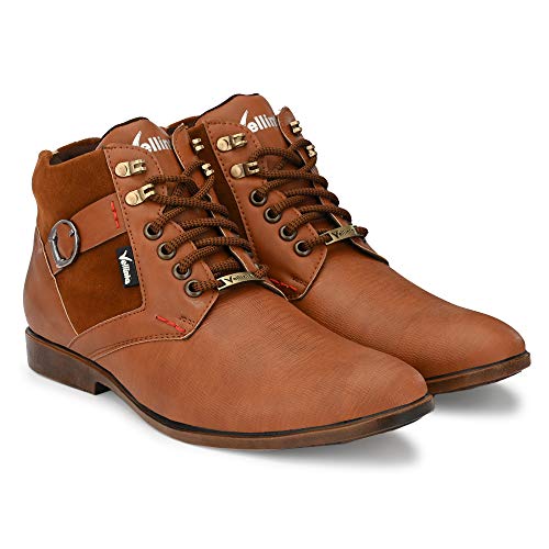 Image of Vellinto Mens Plyutherene Leather Sporty Casual with Strong Grip Boots Shoes for Man