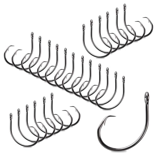 Hameçon Mustad Demon Cercle en Ligne Large Gap en lot de 25 pièces pour pêche en mer