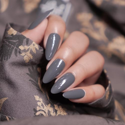 Image of Nails & More Dark Grey Nail Polish, Argan Oil-Infused Gel Shine, Charcoal Nails, Modern & Sleek | 10ml