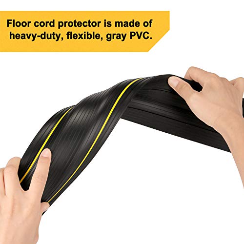 Floor Cable Cover, 6.5 Ft Floor Cord Protector 3 Channels Contains Cords, Cables And Wires, Perfect For Office, Home, Workshop, Warehouse, Concert, Or Other Outdoor Surroundings (Black) #TOP4