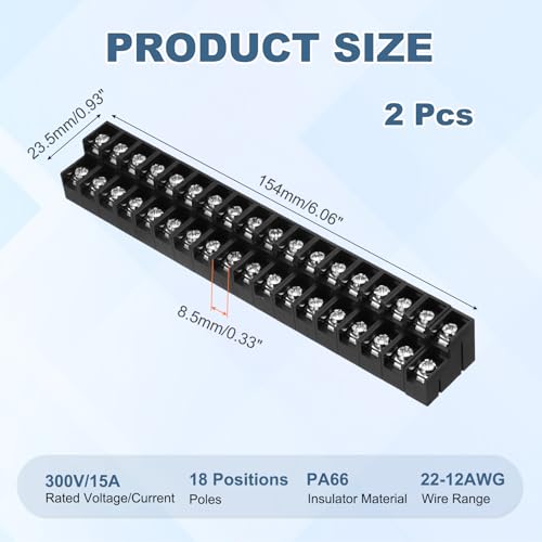 Regleta de terminales para PCB de 18 posiciones ideal para automatización y prototipos 2