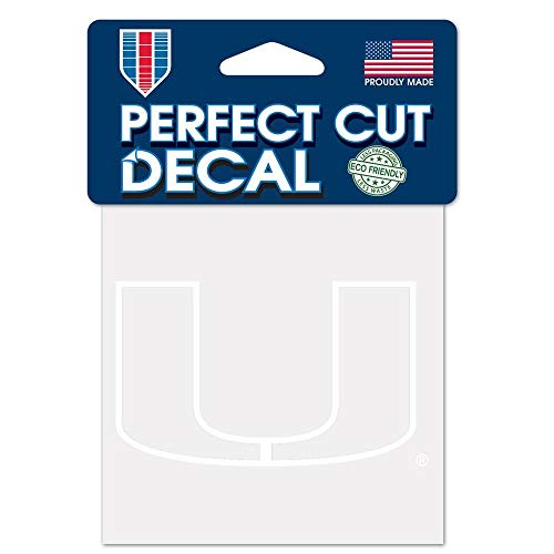 Wincraft NCAA Miami Hurricanes 4x4 Perfect Cut White Decal, One Size, Team Color