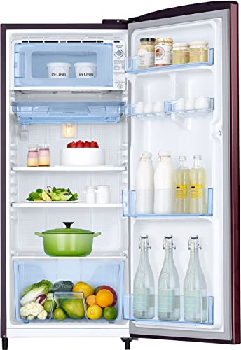 Image of Samsung 183 L, 3 Star, Digital Inverter, Direct-Cool Single Door Refrigerator (RR20C2723VF /NL, Urban Tropical Blue)