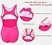 Girls Athletic Swimsuits One Piece Kids Solid Competition Swimwear for Practice Swim Team Training Black Bathing Suits(R Hot Pink,6-7T(XS))