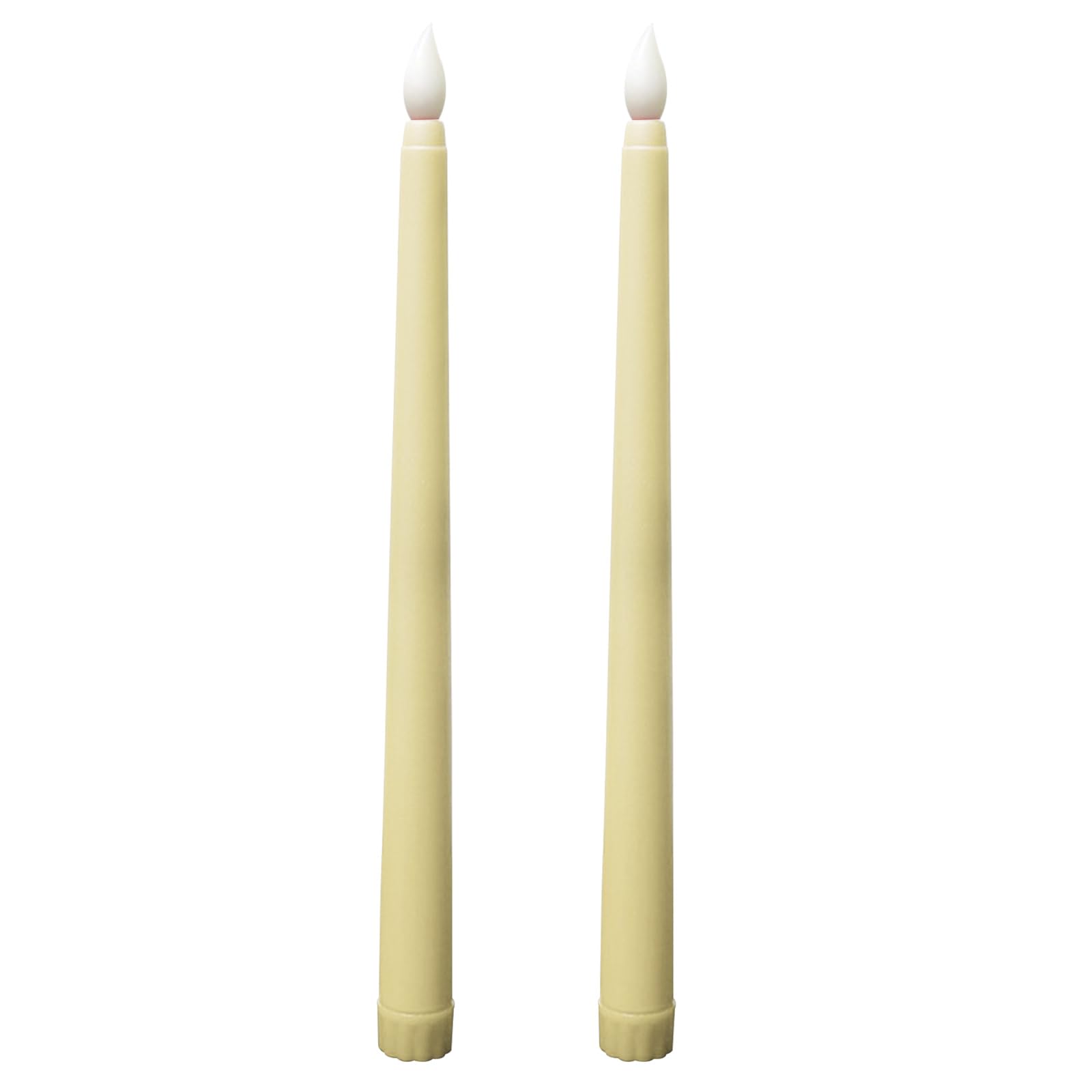 KARELLS Velas de Luz LED Largos, 2 Piezas Velas LED Velas En Barra Velas Sin Llama Velas Largas Que Funcionan Con Pilas Para La Fiesta De Navidad Hogar Boda Iglesia Decoración, Beige
