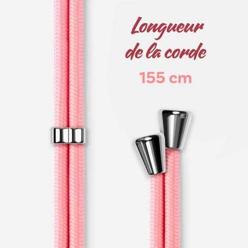 Coque cordon Samsung S25 rose ONEFLOW Twist collier téléphone portable chic - 6