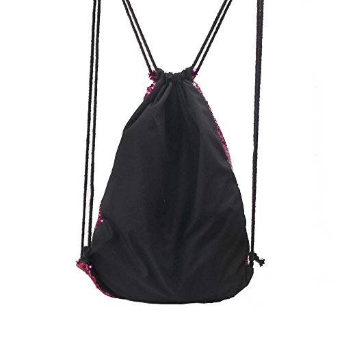 Mermaid Sequin Bag Dance Bag Shining Shoulder Bag Riding Biking Drawstring Bag Outdoor Sports Backpack (Gold) #TOP1