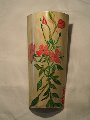D'OSBORNE - Teja pequeña pintada a mano - Flores con fondo beige
