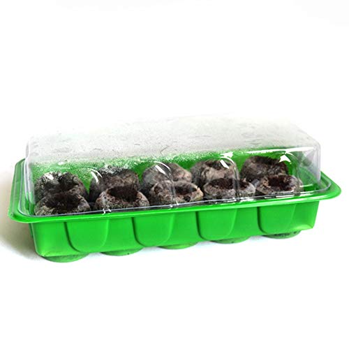 G/J/F 10 Hole/planting Tray With Cover, Light Planting Trays For Seedlings Moisturizing Soilless Cultivation Equipment For Home Gardening/green
