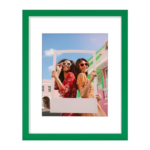Vittanly - Vittanly 11x14 Picture Frame, Display Pictures 8x10 with Mat or 11x14 without Mat, Engineered Wood with Shatter Resistant Plexiglass, Photo Frame for Wall Mounting, Green, 1 Pack - -33%