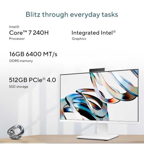 Image of ASUS V470 (2026),i7-14th Gen,Intel Core 7 240H,16GB RAM (Upgradeable),512GB SSD,FHD,27 inch(68.5 cm),Win 11,M365 Basic(1Y),Office 24,White,7.07 Kg,V470VA-KWC7004WS,with Keyboard & Mouse,All in One PC