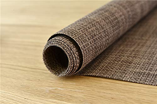 Zupro Compatible Placemats Table Runner, Crossweave Woven Vinyl Table Runner Washable 30Cmx180Cm（11.8 Inch X 70.8 Inch(1 Piece Table Runner，Hemp Brown) #TOP3