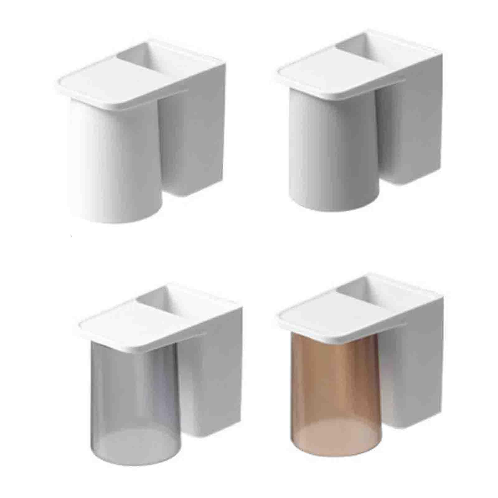 JUSHZ Porta Dentifricio Porta Spazzolino da Muro Portaspazzolini da Bagno Porta Spazzolini Portaspazzolino da Parete Spremi Dentifricio Montato A Parete (8X4.7X10cm,White)
