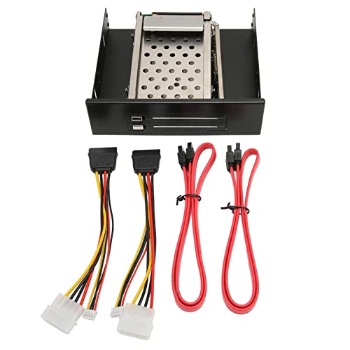 LMOLING 2.5 Inch Hard Drive Enclosure, SDD/HDD Internal Hard Drive Enclosure, Stainless Steel HDD Enclosure Bay, Hard Drive Mobile Cage for Transfer Interface I/II Win/OS X