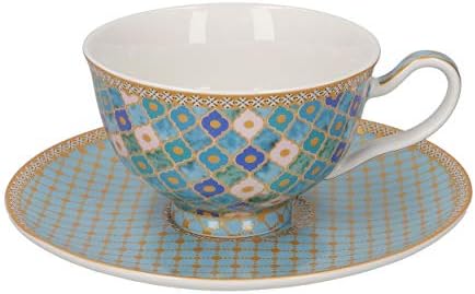 Maxwell & Williams Teas & Cs Kasbah Tea Cup and Saucer Set in Gift Box, Porcelain, 200 ml, Mint Green