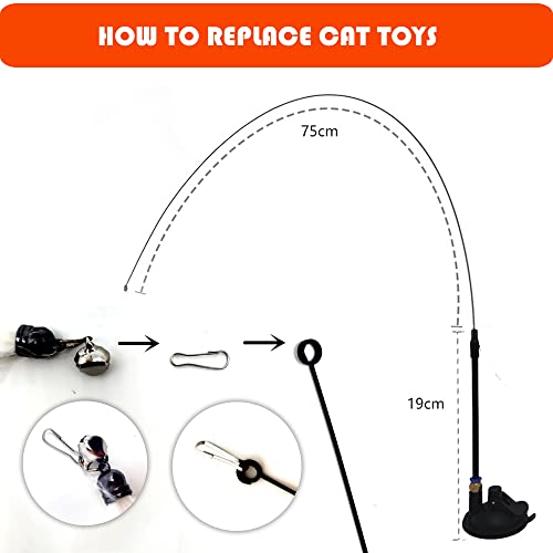 Mrocioa 11Pcs Cat Toys Feather Teaser, Interactive Suction Cup Cat Toy Wand With Replaceable Kitten Toys For Indoor Cats To Play Chase Exercise #TOP1