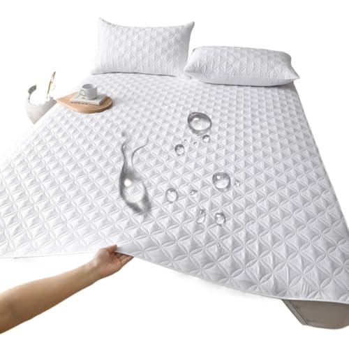 Funda de Colchón Impermeable Funda Protectora de colchón Impermeable con Banda elástica, Suave y Transpirable, for Cama(White,140x200CM)