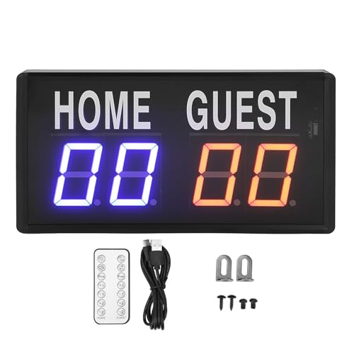 KIMISS Marcador De Baloncesto Anzeigetafel Tabellone Segnapunti Elettronico Digitale Aluminoy Telecomando 100‑240 V Tabellone Segnapunti Digitale da Tavolo per Basket Pallavolo (Spina