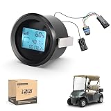 10L0L Golf Cart Battery Monitor Meter for EZGO RXV 2008-2018 Electric, LED Dual Voltage & Charge% Display, Plug-and-Play, Lead-Acid Only, OEM# 612314 610583 604015 610191