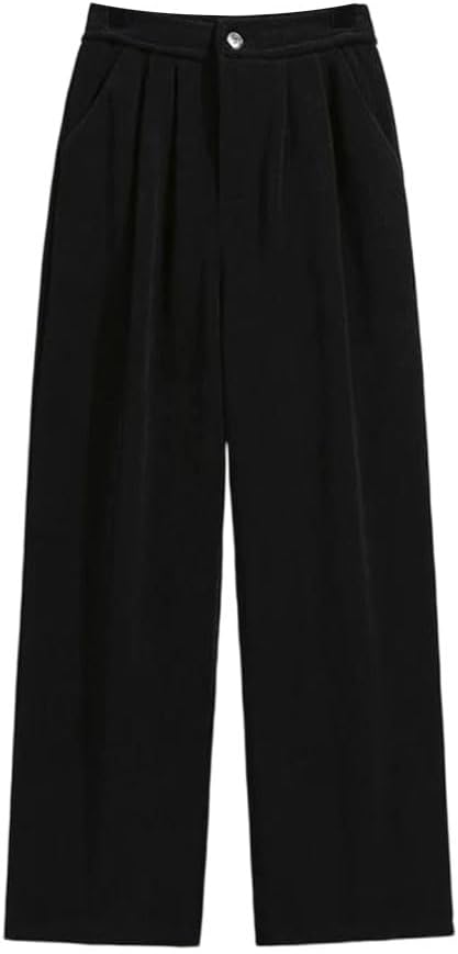 Women's High-Waisted, Thick Knitted Wide-Leg Casual Pants