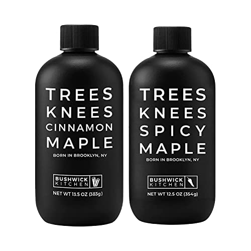 Trees Knees Cinnamon Maple + Spicy Maple Duo Gift Set Organic Maple Syrup Infused With Cassia Cinnamon, 11.5 Ounce + Spicy Maple Wit Habanero Peppers 12.5 Ounce Bottle #TOP19