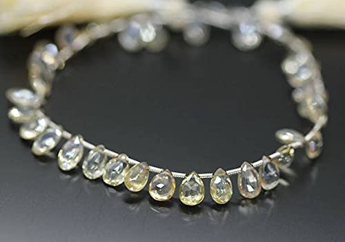 Scapolite facettée en poire rang de perles de 10cm pour loisirs créatifs artisanaux