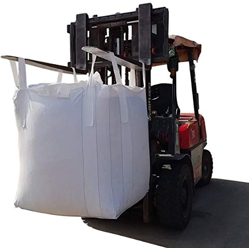 Budding Joy FIBC Bulk Bags Ton Bag Duffle Top Spout Bottom Super Sack, Woven Polypropylene Bags 35"L x 35"W x 40"H 2200 lbs