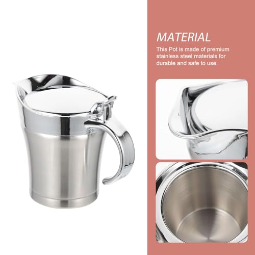 HOMSFOU Panela De Molho De Aço Inoxidável Jarra De Molho De Metal Tigela Isolada Recipiente De Molho