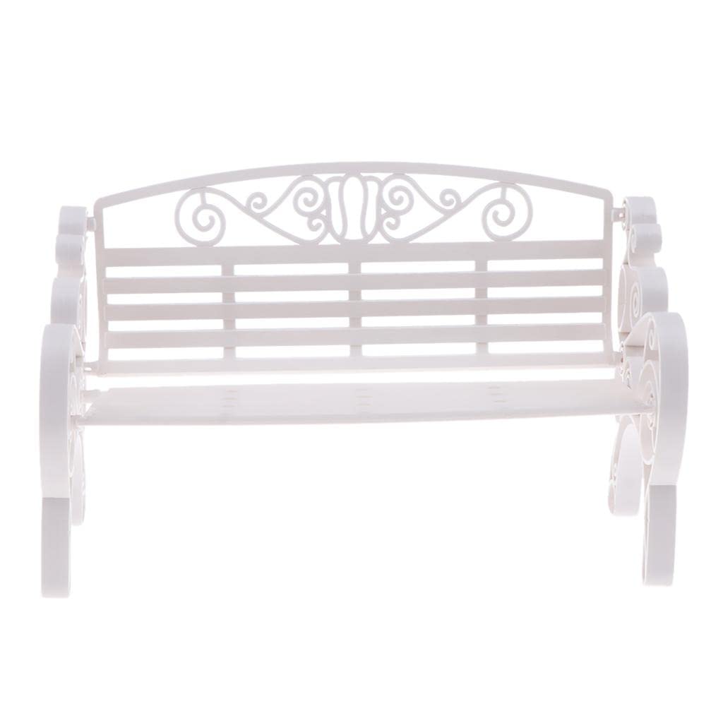 Wmqbjta Garden Furniture Set for 1/6 Scale Dollhouse: Chairs And Sofa, White, 8.66 x 3.64 x 5.51 inch