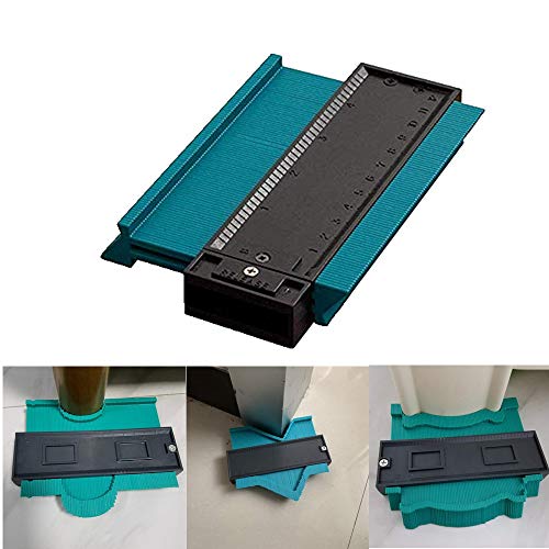 Contour Gauge Duplicator 5” Plastic Circular Frame Profile Contour Gauge Duplicator Wood Marking Measuring Tool Tiling Laminate Tiles General Tools (5“, Blue)