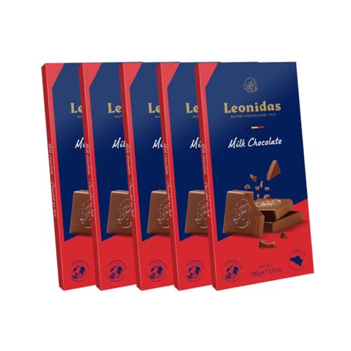 Leonidas Fresh Belgian Milk Chocolate Bars – 6 x 100g Packs | Premium Creamy Belgian Chocolate | Authentic Maître Chocolatier Recipe | Luxury Gift Set of Smooth Milk Chocolate Bars