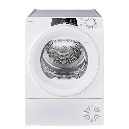 Candy RapidÓ Asciugatrice 8 Kg a Pompa di Calore Inverter, Wi-Fi + App hOn, EasyCase, Cicli Rapidi, Funzione Kilo Detector, Classe C, 85 x 59.6 x 61.1 cm (AxLxP), Libera Installazione, RO EH8N3TE-S