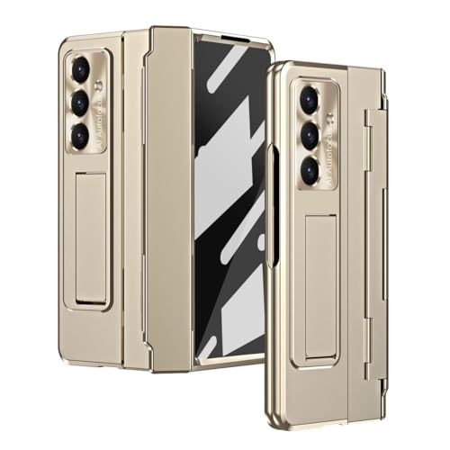 Coque Samsung Galaxy Z Fold 7 antichoc avec stylet et béquille champagne