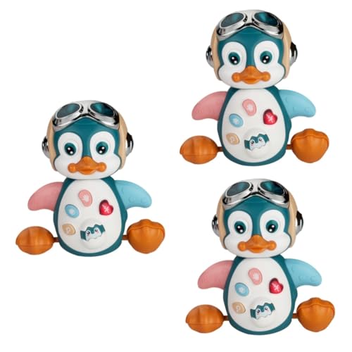 HEMOTON 3 Piezas Pingüino Bailando Juguete Juguetes Educativos para Niños Juguetes Interactivos Lámpara De Luz Juguete Musical Juguetes para Bebé Música Lámpara Pingüino Juguete Iluminar