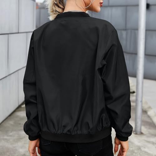 Jackets for Women,Long Sleeve Bomber Jacket Casual Coat Zip Up Outerwear Windbreaker S-XXL4