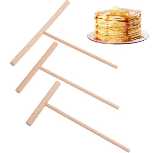 Elegaperma Lot de 3 spatules à crêpes en forme de T pour crêpes, crêpes